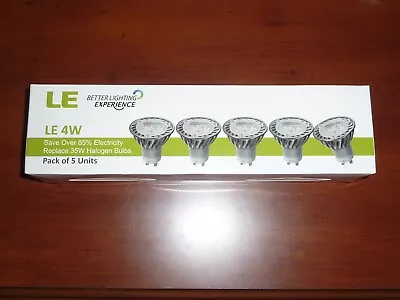 Pack Of (5) LE Lighting Ever LE 4Watt GU10 LED Light Bulbs  (Warm White)  NEW • $14.95