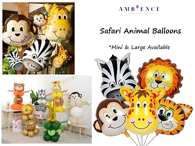 Animal Balloons Monkey Lion Tiger Jungle Safari Birthday Party Balloon Decor • $2.35