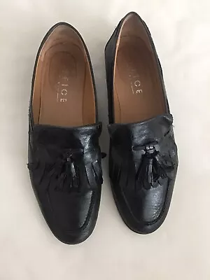 Jones Black Leather Ladies Tassel Brogues Flat Shoes 5 • £15