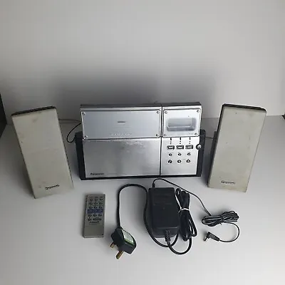 Panasonic Sc-en5 Cd Radio Aux Stereo Shelf System Silver With Remote Tested • £22.49