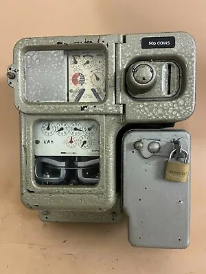£149.99 • Buy RARE Vintage Metal Cased Coin Operated Electricity Meter,