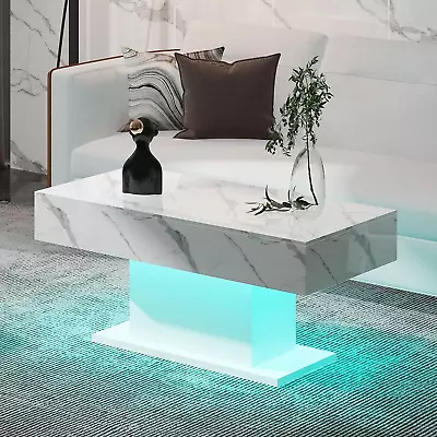  LED Coffee Table With 16 Colors LED High Glossy Rectangle Living Room Table • $235.85