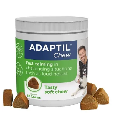 ADAPTIL Calming Chews For Dogs - Fast Acting Stress And Anxiety Relief 30 Chews • £28