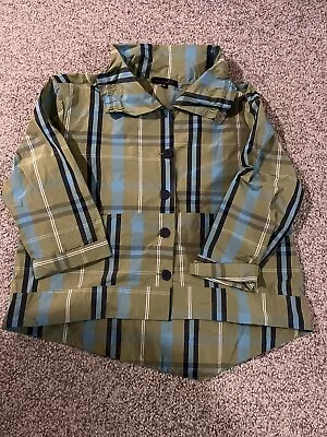 LIV By Habitat Green Blue Plaid Lightweight Jacket Sz L • $9.99