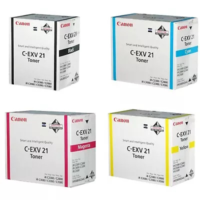 Genuine C-EXV 21 BK C-EXV 21 C C-EXV 21 M C-EXV 21 Y - Full Set - IN BOX VAT • £30.99