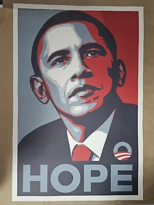HOPE Barack Obama 2008 Shepard Fairey Obey Giant Campaign Poster 24x36 Print • $2374.99