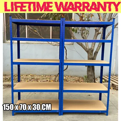 5 Tier Heavy Duty Boltless Metal Shelving Shelves Storage Shelf Garage Blue Shed • $68.24