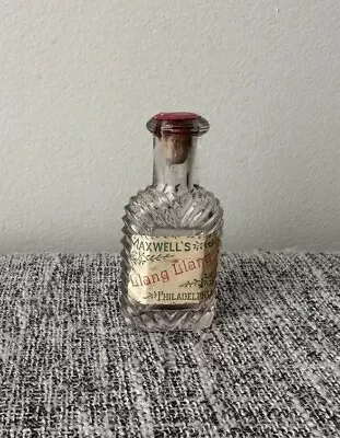 Vintage Maxwell's Philadelphia Stoppered Clear Glass Medicine Pharmacy Bottle • $8.99