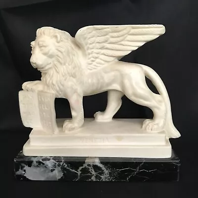 G. Ruggeri Venetian Winged Lion On Marble Base - Signed • $39.99