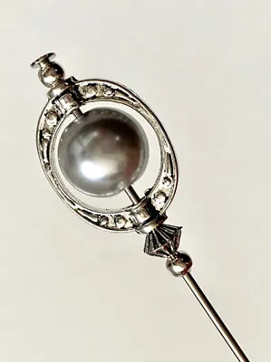 £5.99 • Buy SilverPEARL HAT PIN 5” Vintage Antique Silver Style  With Pin Protector**