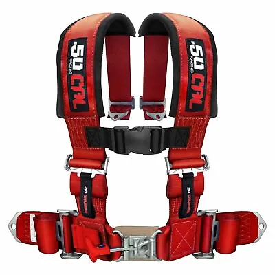 4 Point Safety Harness 2  Youth Fit Padded Shoulders Seat Belt Latch Lock RED • $109.99