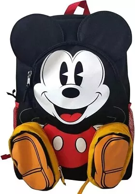 Disney Mickey Mouse Backpack Front Body 16  With 3-Zipper Pockets • $28