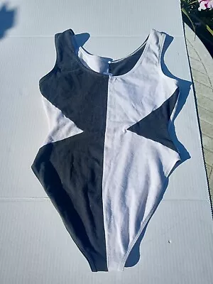 Vintage 80’s Black/White Leotard The Body Co Jazzercise Aerobics Workout Size Xl • $64.99