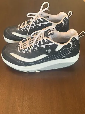 Skechers Shape Ups Women's Size 10 Walking Shoes Black Leather Sneakers • $22