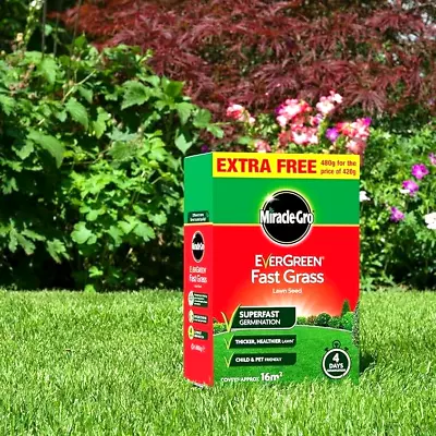 Miracle Gro Grass Seed Fast Growing Hard Wearing Garden New Lawn Repair 480g • £9.45