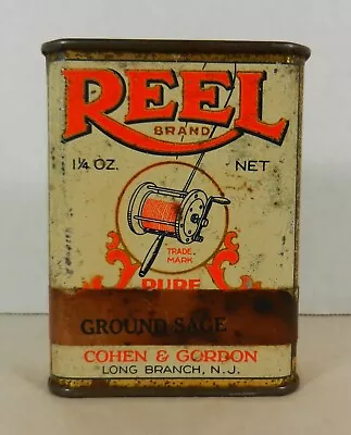 RARE Vtg. REEL Brand Spice Tin Cohen & Gordon Long Branch NJ Fishing Advertising • $119.50