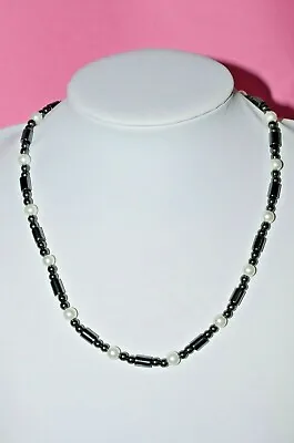 Hematite Bead Statement Necklace Chic Jewelry Hematite Chakra Necklace Yoga • $14.95