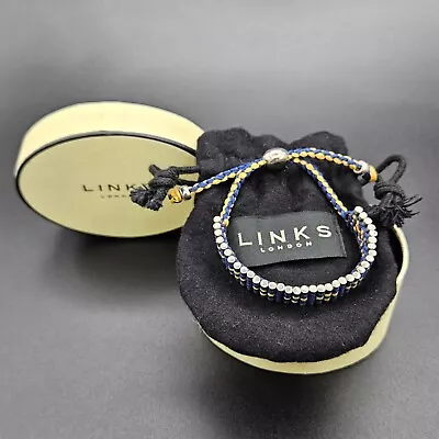 Links Of London Friendship Bracelet In Navy & Yellow • £75