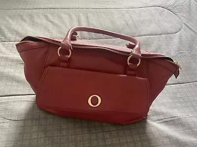 Oroton Red Leather And Monogrammed Tote/Overnight Handbag • $95