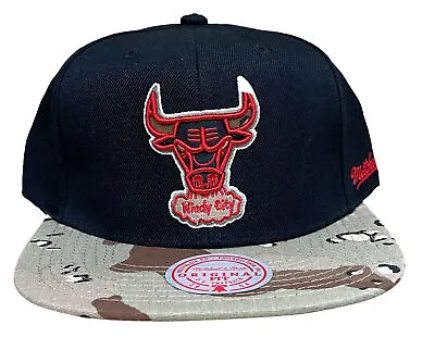 Men's Mitchell & Ness Black NBA Chicago Bulls Choco Camo Snapback - OSFA • $24.95