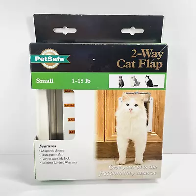 PetSafe 2-Way Small 1 - 15 Lb Clear Cat Flap Door Magnetic Closure  Lockable NOB • $11.96