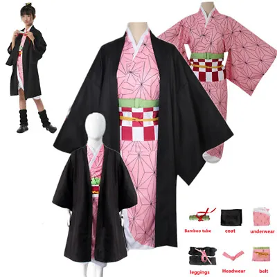 Adult Kids Demom Slayer Kimetsu No Yaiba Kamado Nezuko Halloween Cosplay Costume • $31.49