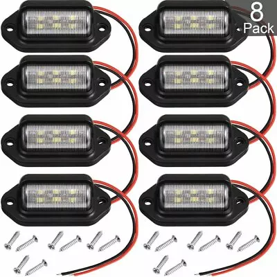 8Pcs LED License Plate Light Tag Lamps Assembly Replacement For Truck Trailer RV • $20.89