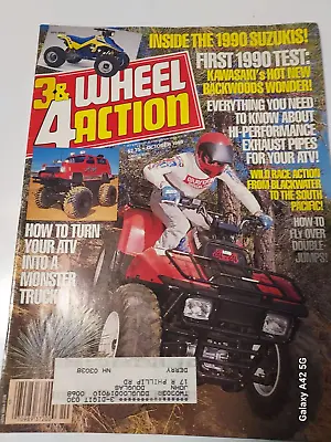 1989 3 & 4 WHEEL ACTION MAGAZINE Honda Suzuki Yamaha Dirtwheels Quadracer • $49.95