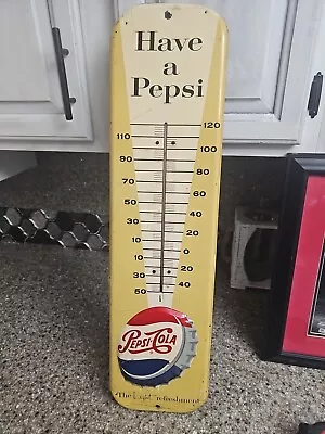 Vintage Pepsi Thermometer 27x8*** 1957*** • $375