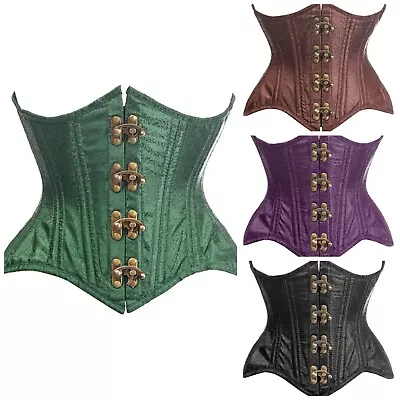 Double Steel Boned Wine Brocade Curvy Underbust Corset • $120