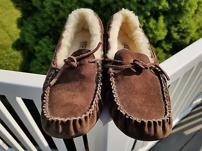 Women's UGG Dakota Dark Brown Suede Shearling Slippers From Australia • $27.99