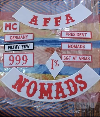 Nomads AFFA 1% MC Patches Embroidered Iron On Embroidered Set • $75.99