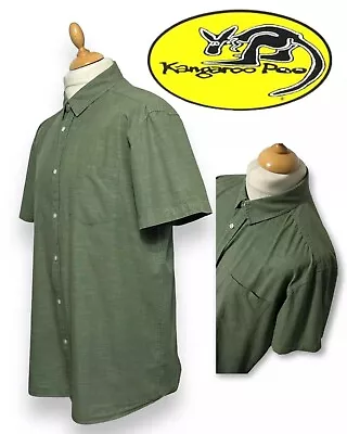 Kangaroo Poo Men's 100% Cotton Short Sleeve Slim Fit Casual Shirt Size XL • £4.50