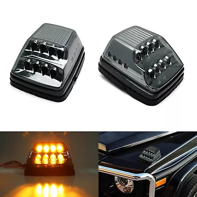 Smoked Lens Amber LED Turn Signal Lamps W/White LED Parking For Mercedes G-Class • $80.99