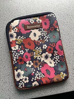 Accessorize Padded Ipad Case 10.2” 11” Floral Print Blue Pink White Tan Zip Boho • £12.99