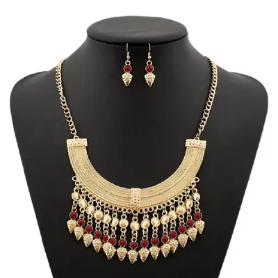 Trendy Egyptian Style Gold/Silver Tassel Pendant Necklace For Women UK • £9.95