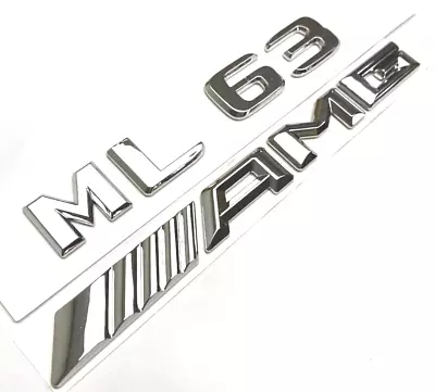 #2 Chrome ML63 + AMG MERCEDES ML63 REAR TRUNK NAMEPLATE EMBLEM BADGE LIFTGATE • $22.99