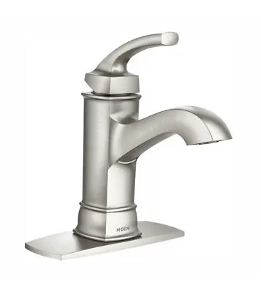 Moen WS84414MSRN Hensley Single Handle High Arc Bathroom Faucet - Brushed Nickel • $55