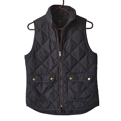 J.Crew Excursion Quilted Vest Black Womens XS Down Feathers Puffer Meghan Markle • $51.59