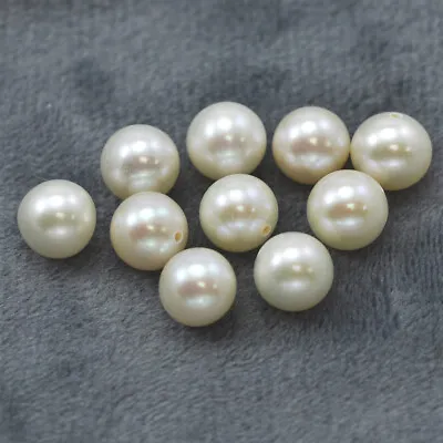 Half-drilled White Round Freshwater Pearls With 1.1mm Hole For Jewellery Making  • £11.01