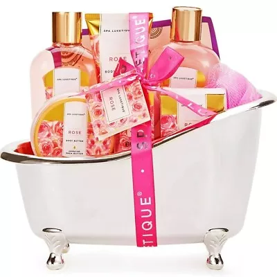 Spa Gift Basket Mother's Day For Woman 9 Pcs Rose Bath Kits Body Care • $47.49