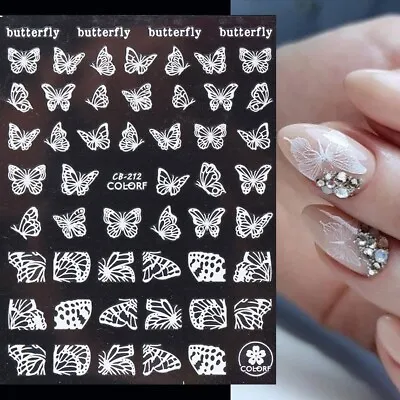 Nail Art Stickers Transfers Decals Spring Summer Butterfly Butterflies (CB212) • £2.05