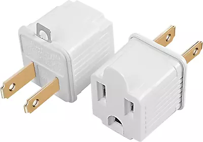 Grounded Adapter 3-Prong To 2-Prong Outlet Converter - 3 Pin To 2 Pin Plug Socke • $9.86