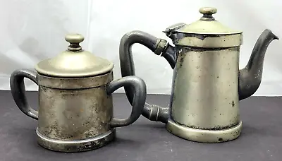 Vintage Benedict Indestructo 5  Creamer Mini Pot Kettle And Mini Sugar Bowl Lid • $24.97