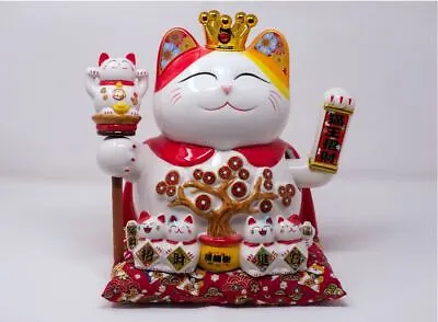 Ceramic Maneki-Neko Waving Arm Lucky Cat - Size: 11 (L) X 9  (W) X 11 (H) • $116.99