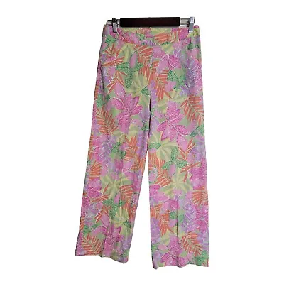 Lilly Pulitzer Pants Womens 6 Vintage White Label  Tree Frog Wide Leg Palazzo  • $22.39