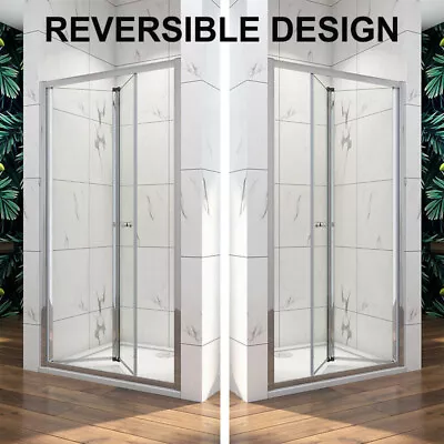 700/760/800/900/1000 Bi Fold Shower Door Shower Enclosure Bathroom Glass Cubicle • £115