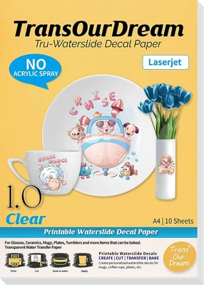£14.23 • Buy TransOurDream Tru-Waterslide Decal Paper Laser Printer Clear 10 Sheets A4 Water