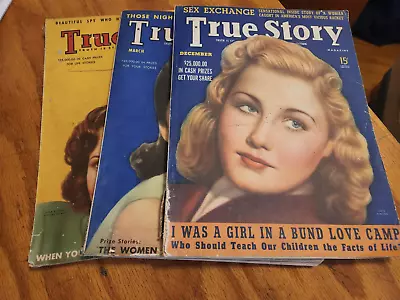 3x 1939/ 1940s True Story Vintage Tabloid Romance Magazine Lot • $5.50