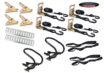 14Pc Motorcycle Kit-1 E-Track Motorcycle Wheel Chock (Handle Bar/Straps/D Ring) • $159.99